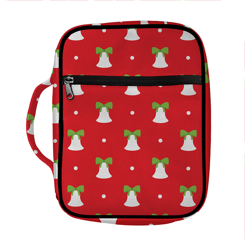 Cute Christmas Bell Pattern Print Front Pocket Bible Bag