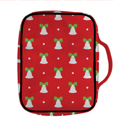 Cute Christmas Bell Pattern Print Front Pocket Bible Bag