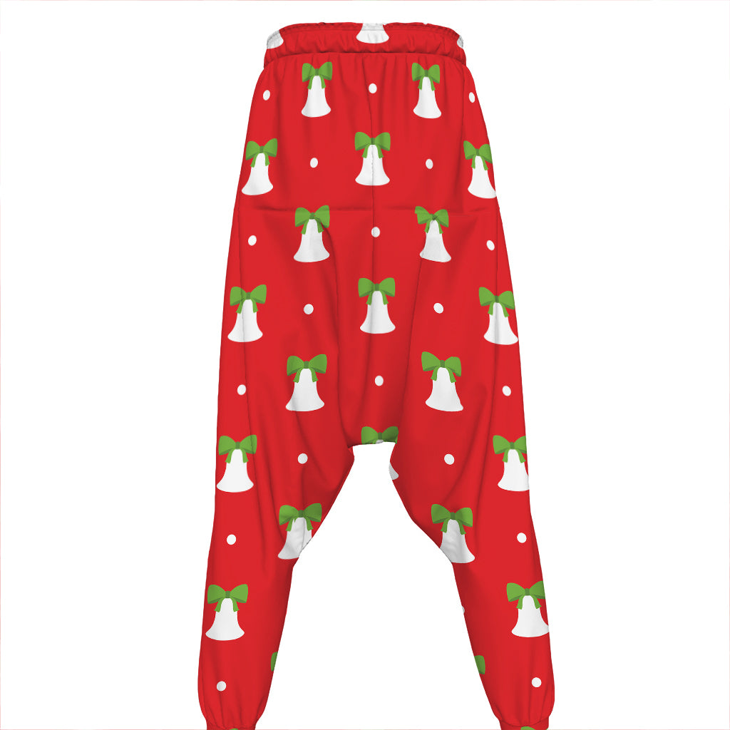 Cute Christmas Bell Pattern Print Hammer Pants