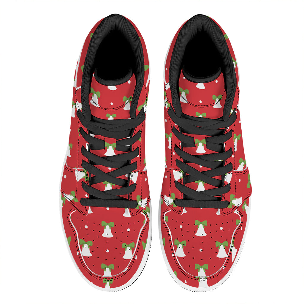 Cute Christmas Bell Pattern Print High Top Leather Sneakers