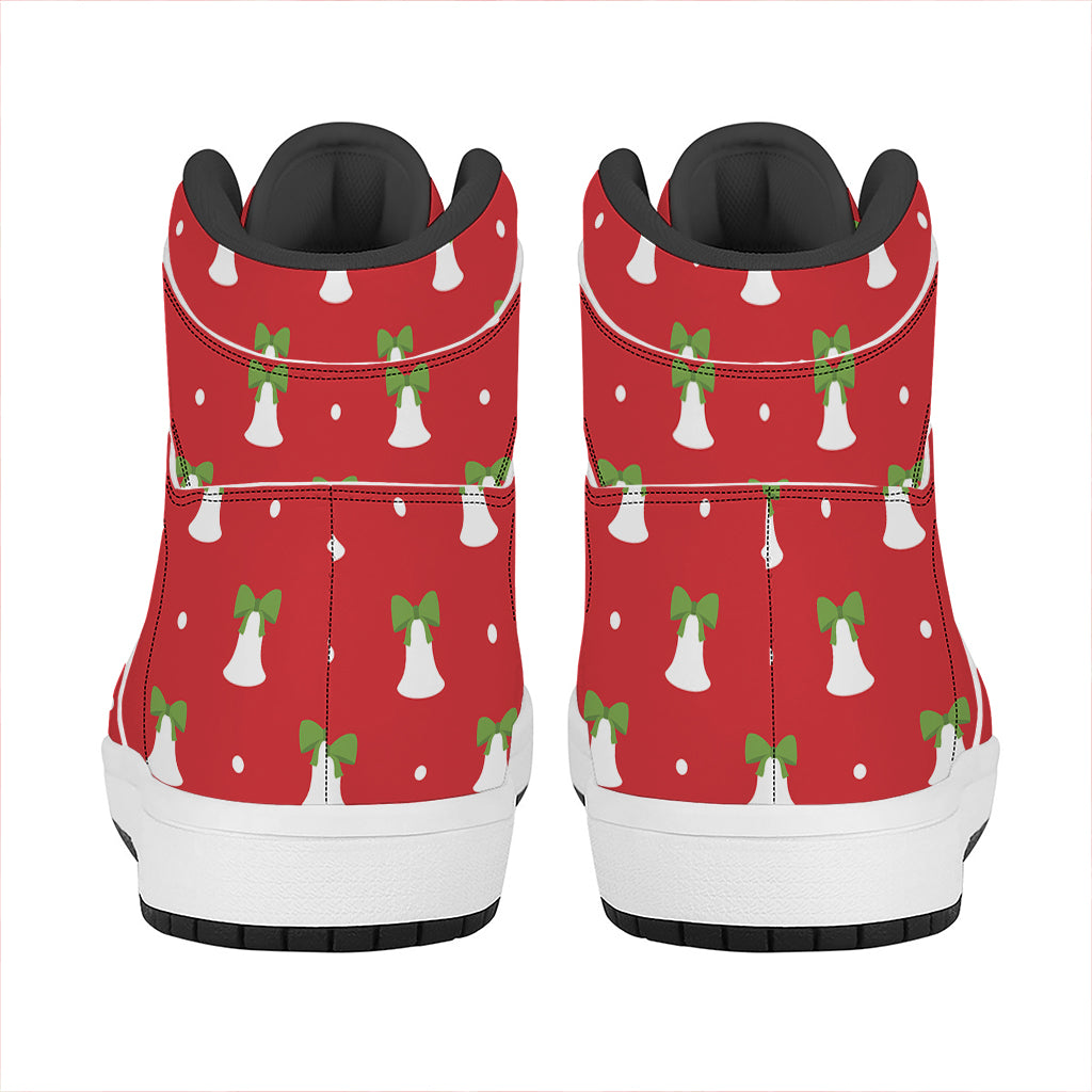 Cute Christmas Bell Pattern Print High Top Leather Sneakers