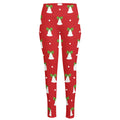 Cute Christmas Bell Pattern Print High-Waisted Pocket Leggings