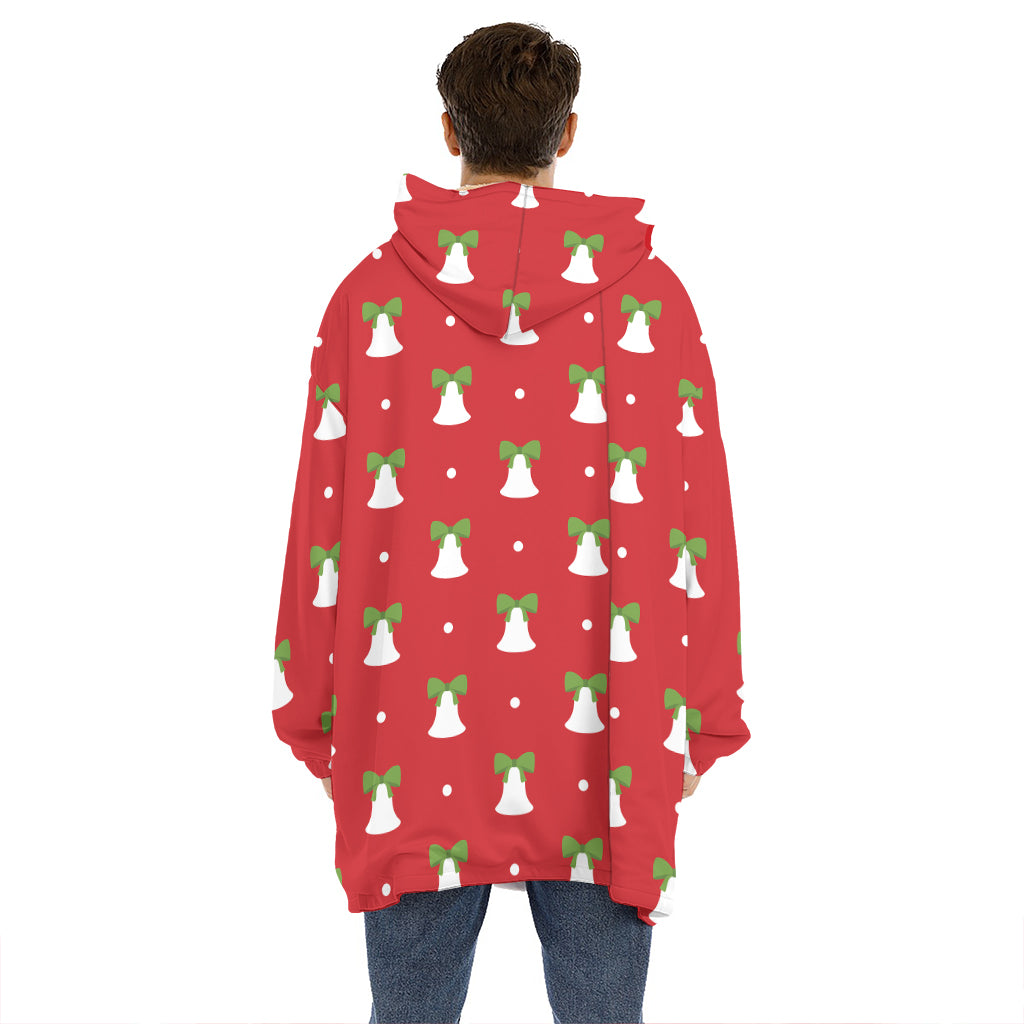 Cute Christmas Bell Pattern Print Hoodie Blanket