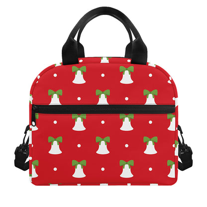 Cute Christmas Bell Pattern Print Insulated Lunch Bag