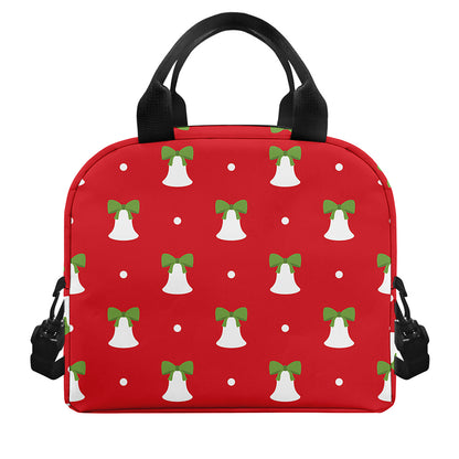Cute Christmas Bell Pattern Print Insulated Lunch Bag