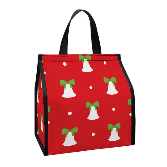 Cute Christmas Bell Pattern Print Insulated Lunch Tote