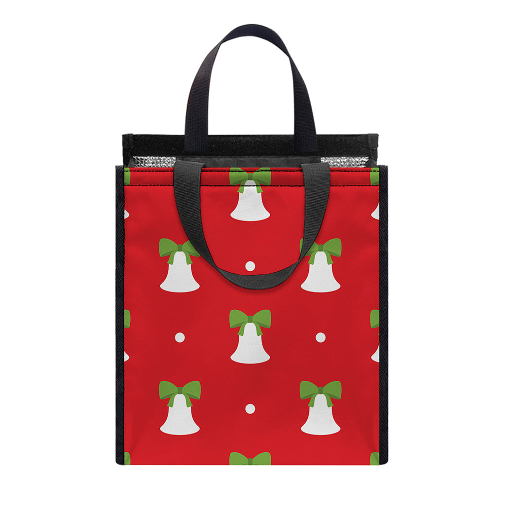 Cute Christmas Bell Pattern Print Insulated Lunch Tote