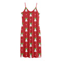 Cute Christmas Bell Pattern Print Jersey Midi Cami Dress