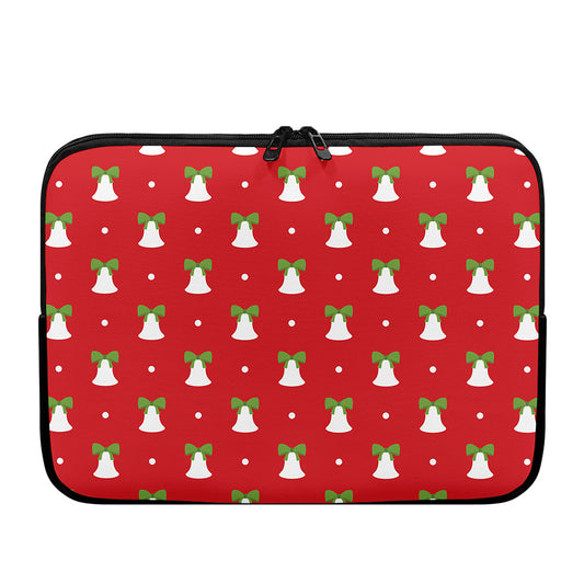 Cute Christmas Bell Pattern Print Laptop Sleeve