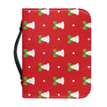 Cute Christmas Bell Pattern Print Leather Bible Cover