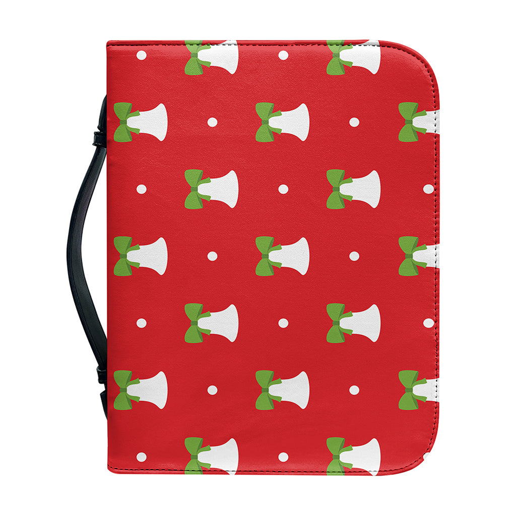 Cute Christmas Bell Pattern Print Leather Bible Cover