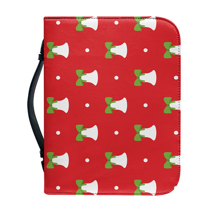 Cute Christmas Bell Pattern Print Leather Bible Cover