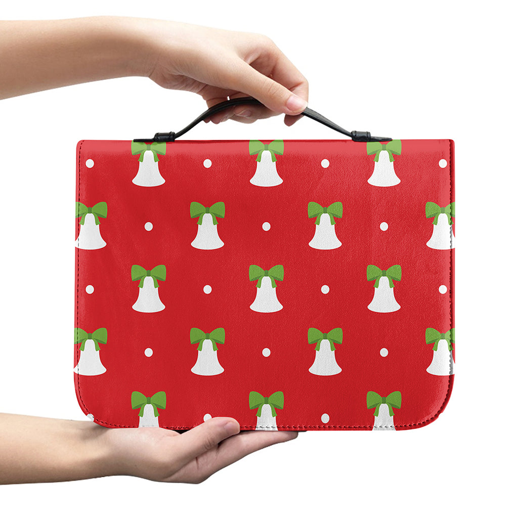 Cute Christmas Bell Pattern Print Leather Bible Cover