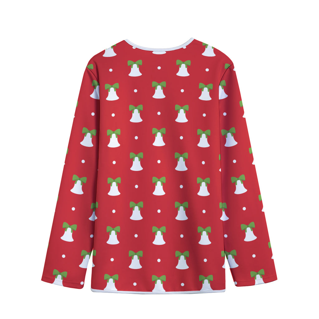 Cute Christmas Bell Pattern Print Long Sleeve Short Coat