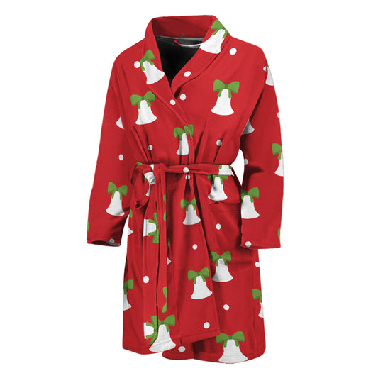 Cute Christmas Bell Pattern Print Men's Bathrobe