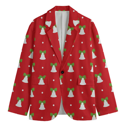Cute Christmas Bell Pattern Print Men's Blazer