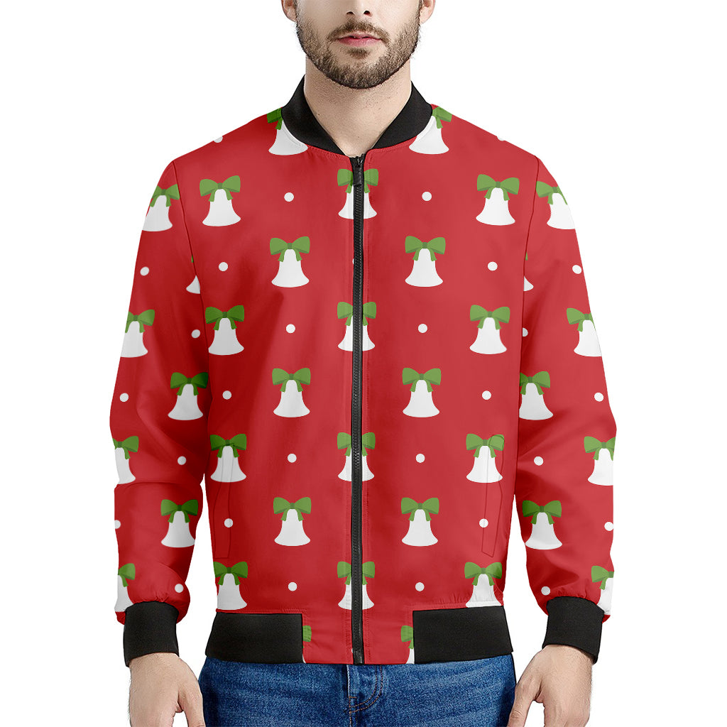 Cute Christmas Bell Pattern Print Men's Bomber Jacket