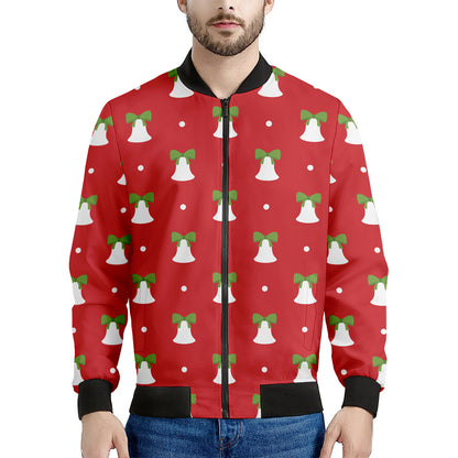 Cute Christmas Bell Pattern Print Men's Bomber Jacket