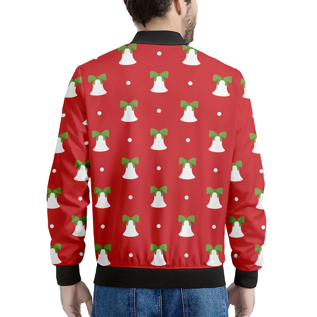 Cute Christmas Bell Pattern Print Men's Bomber Jacket