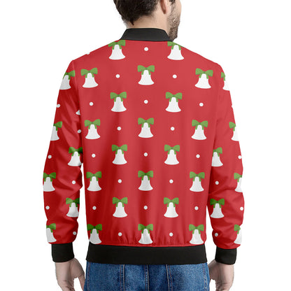Cute Christmas Bell Pattern Print Men's Bomber Jacket