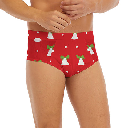 Cute Christmas Bell Pattern Print Men's Briefs