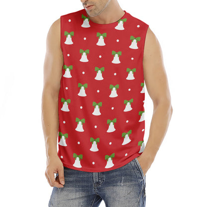 Cute Christmas Bell Pattern Print Men's Fitness Tank Top