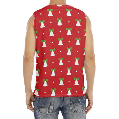 Cute Christmas Bell Pattern Print Men's Fitness Tank Top