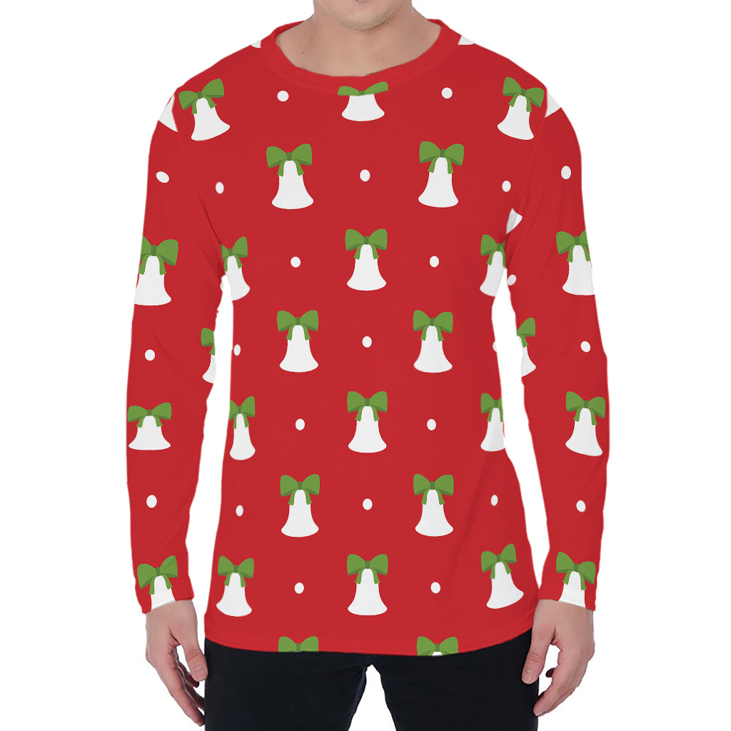 Cute Christmas Bell Pattern Print Men's Long Sleeve T-Shirt