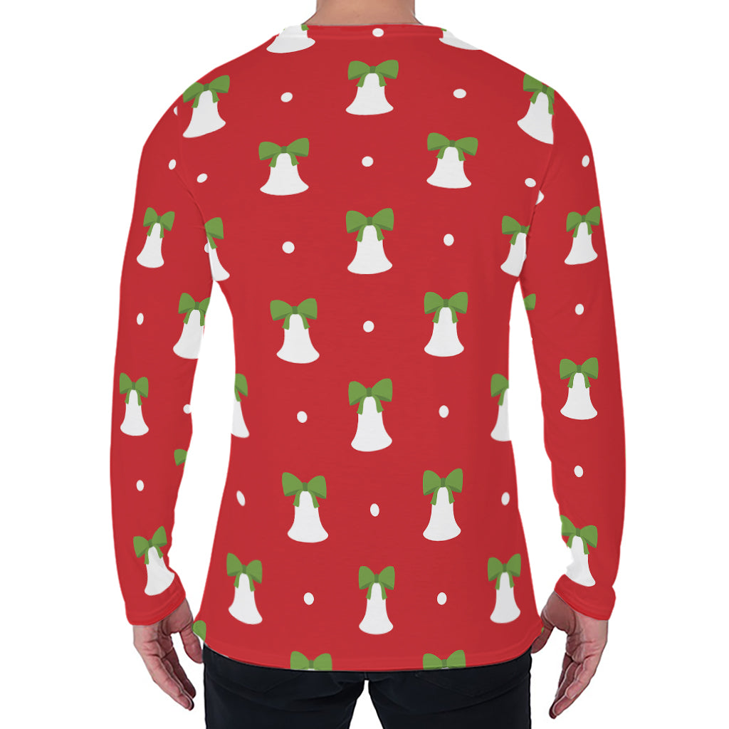 Cute Christmas Bell Pattern Print Men's Long Sleeve T-Shirt