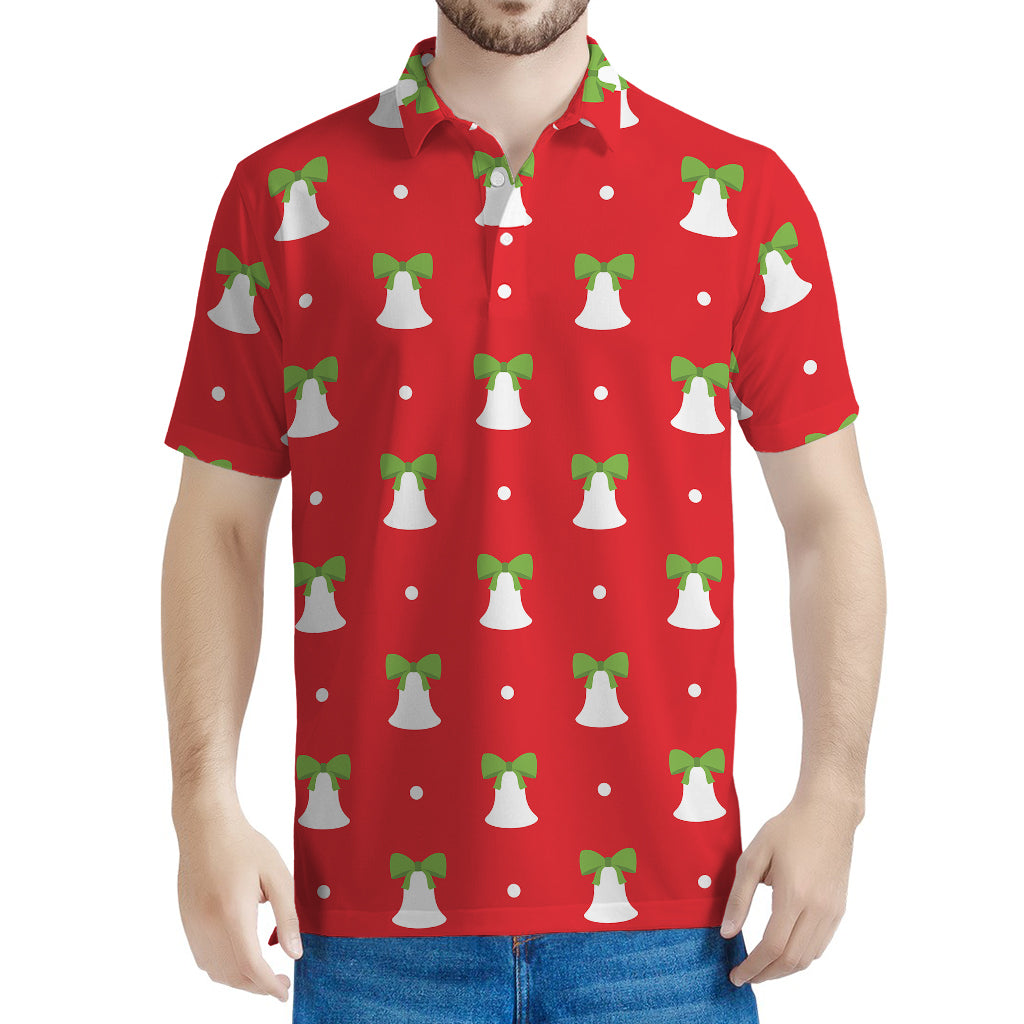 Cute Christmas Bell Pattern Print Men's Polo Shirt
