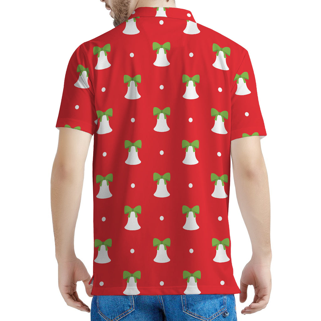 Cute Christmas Bell Pattern Print Men's Polo Shirt