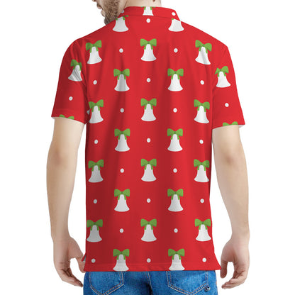 Cute Christmas Bell Pattern Print Men's Polo Shirt