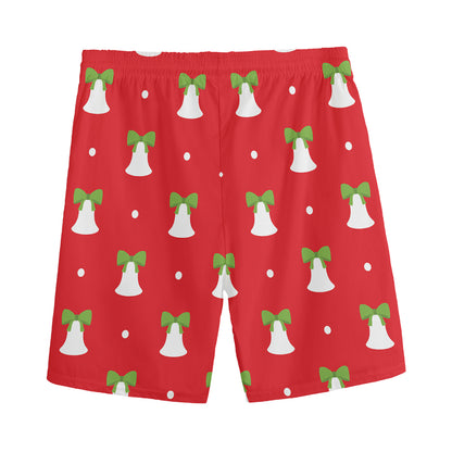 Cute Christmas Bell Pattern Print Men's Sports Shorts