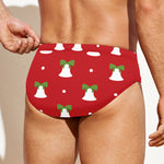 Cute Christmas Bell Pattern Print Men's Swim Briefs