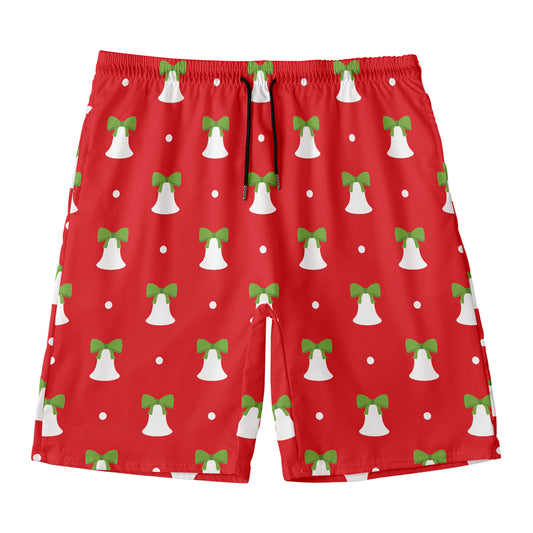 Cute Christmas Bell Pattern Print Men's Swim Trunks