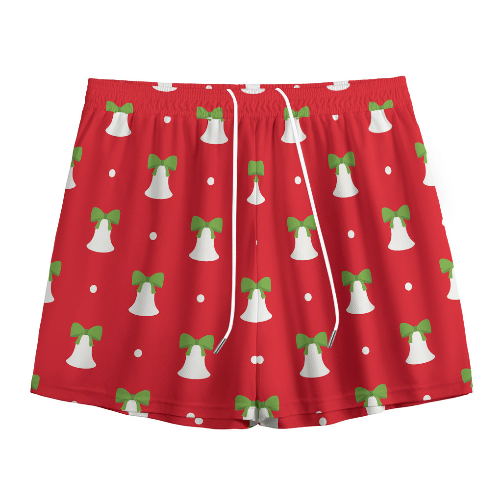 Cute Christmas Bell Pattern Print Mesh Shorts