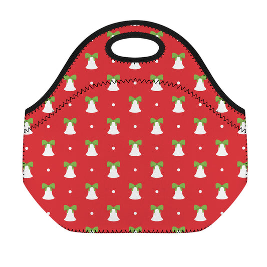 Cute Christmas Bell Pattern Print Neoprene Lunch Bag