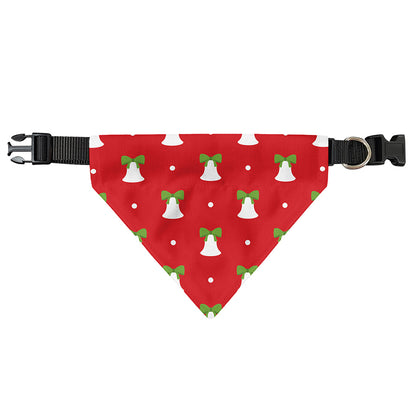 Cute Christmas Bell Pattern Print Over The Collar Dog Bandana