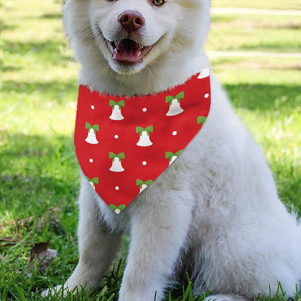 Cute Christmas Bell Pattern Print Over The Collar Dog Bandana
