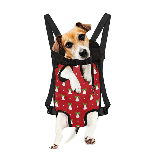 Cute Christmas Bell Pattern Print Pet Carrier Backpack