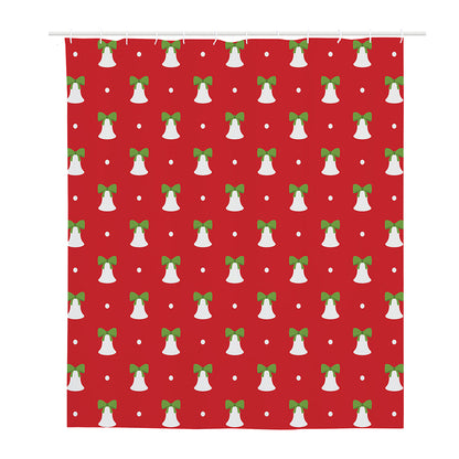 Cute Christmas Bell Pattern Print Polyester Shower Curtain