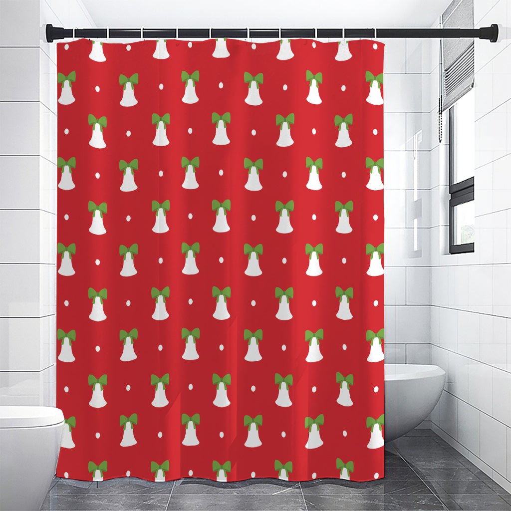 Cute Christmas Bell Pattern Print Premium Shower Curtain