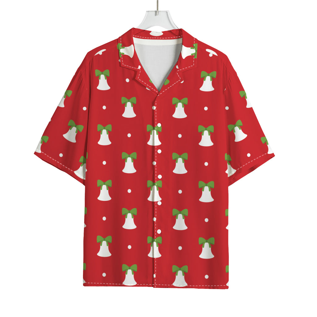 Cute Christmas Bell Pattern Print Rayon Hawaiian Shirt