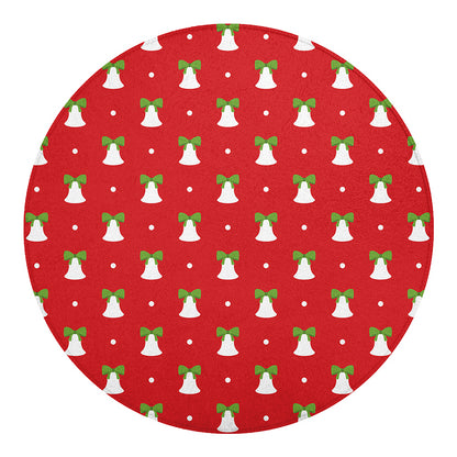 Cute Christmas Bell Pattern Print Round Blanket