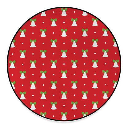 Cute Christmas Bell Pattern Print Round Floor Mat