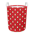 Cute Christmas Bell Pattern Print Round Laundry Basket