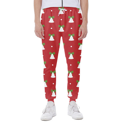 Cute Christmas Bell Pattern Print Scuba Joggers
