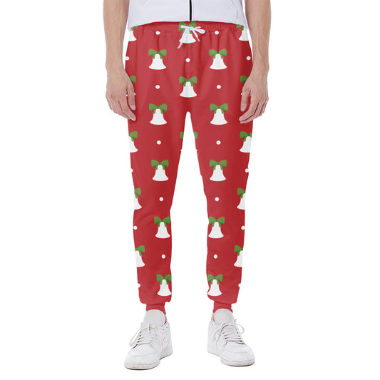 Cute Christmas Bell Pattern Print Scuba Joggers