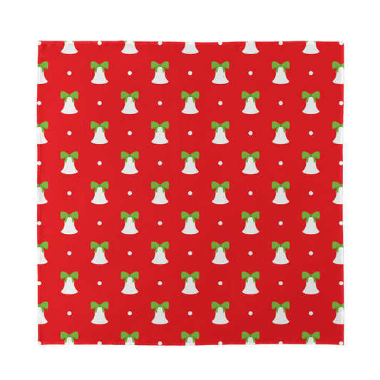 Cute Christmas Bell Pattern Print Silk Bandana