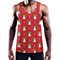 Cute Christmas Bell Pattern Print Men's Workout Tank Top